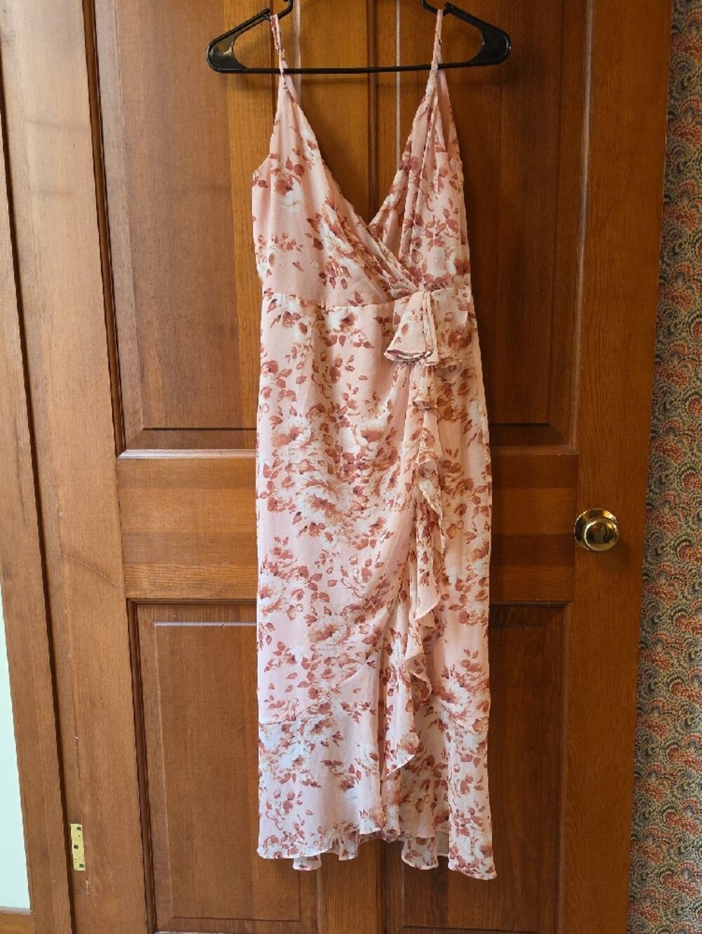 Bardot Samara Rose Garden Floral Ruffle Maxi Wrap Dress Size US 6
